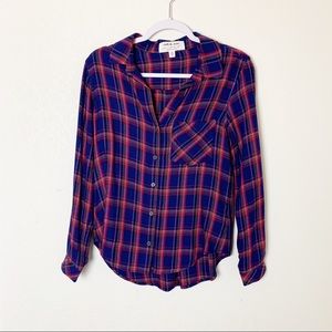 Cloth & Stone Plaid Button Down Shirt XS